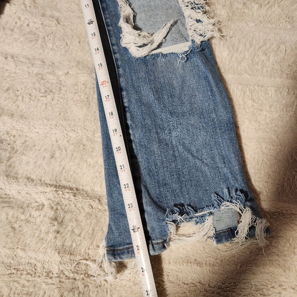 Lovervet by Vervet  Womens Sz 30 Jeans Distressed Hi Rise Ankle Straight Stretch - Picture 3 of 9